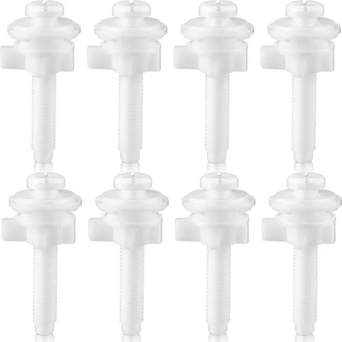 Vista 9 de Jetec Kit de 2 piezas de tornillos de repuesto para asiento de inodoro, tornillos de plástico con tuercas y arandelas de plástico, kit de piezas