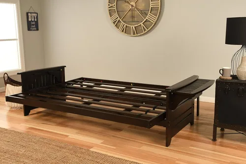 Vista 9 de Kodiak Furniture Phoenix Futon Set, Suede Black, Queen