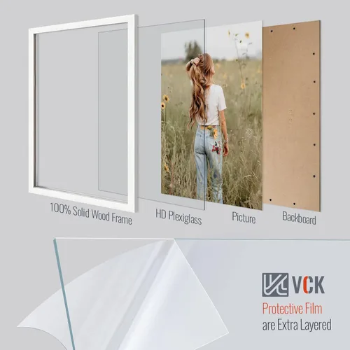 Vista 160 de VCK Portarretratos de madera negra de 5 x 7 pulgadas, para colgar en la pared, galería o mesa, 1 paquete