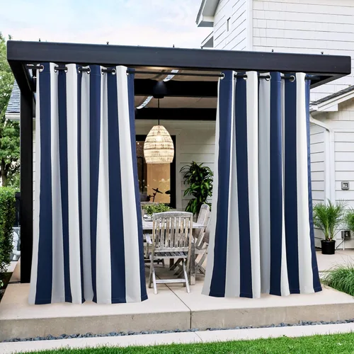 Vista 146 de NICETOWN Cortinas para Exteriores para Patio Impermeables de 84 pulgadas de Largo 2 Paneles, Cortinas de Privacidad para Exteriores con Aislamiento