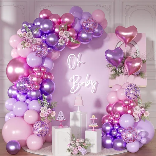 Vista 15 de Kit de arco de globos azul empolvado, 126 piezas, kit de guirnalda de arco de globos azul claro y blanco, incluye globos de macarón para bodas