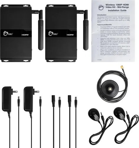 Vista 3 de SIIG Kit extensor HDMI inalámbrico 1080P con control remoto IR - 165 pies (164.0 ft) HDMI 1.3 HDCP 1.2 - señal de 2.4 GHz - Montaje en pared