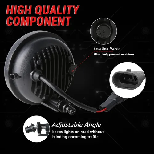 Vista 6 de Conjunto de luz antiniebla LED para Tacoma 2005-2011/Solara 2004-2006/Sequoia 2008-2015/Tundra 2007-2013- par, color negro