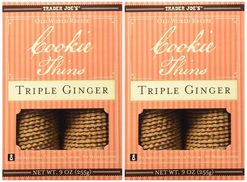 Trader Joe's Cookie Thins Triple Jengibre, (paquete de 2)