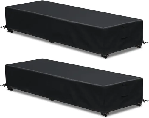 Vista 12 de Funda para tumbona para exteriores, 1 paquete de fundas para sillas de patio, impermeables, 600D, material resistente a la intemperie, protección