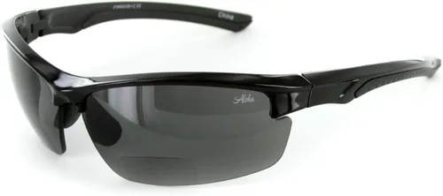 Vista 5 de Aloha Eyewear Gafas de sol bifocales polarizadas envolventes "Creekside", Negro brillante con lente ahumada