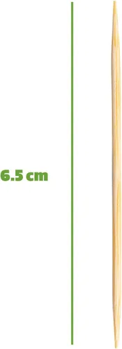Vista 2 de Comfy Package [1500 unidades] Palillos de dientes de bambú de madera, palillos redondos de doble punta de madera, palillos de dientes