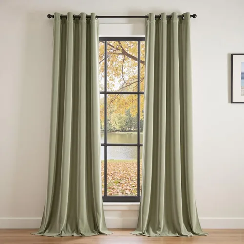 Vista 34 de Lazzzy Cortina opaca de terciopelo azul con aislamiento térmico para dormitorio, sala de estar, oscurecimiento de privacidad, cortinas de terciopelo