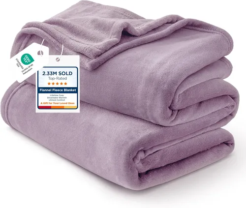 Vista 22 de Bedsure GentleSoft Manta de forro polar, tamaño individual, color gris, 10.53 oz/m², ligera, afelpada, acogedora, suave y cálida para cama, sofá