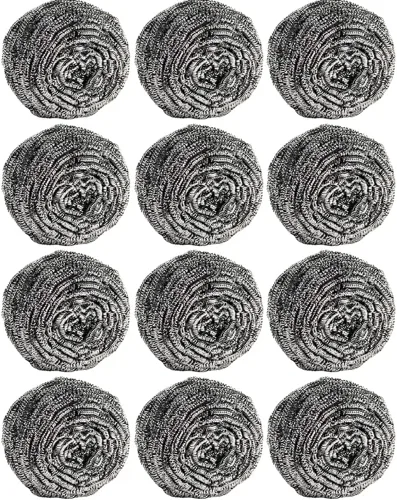 Vista 8 de Carrie Joe Almohadillas de estropajo de acero inoxidable, estropajos de lana de acero, paquete de 6, 40g