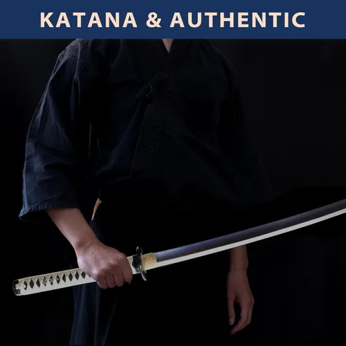Vista 9 de entez Handcrafted Samurai Katana - Premium Damascus/T10 Clay Tempered Blades - Sharp Functional Japanese Swords