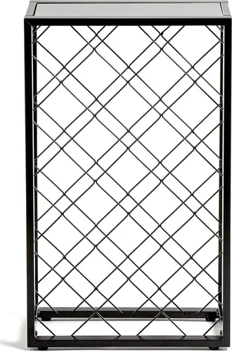 Vista 3 de Mango Steam Botellero negro para 23 botellas con estante superior de cristal, independiente para el hogar, cocina y bar