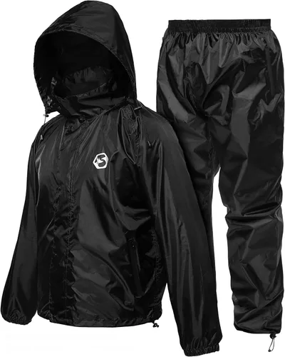 Foxelli Traje de lluvia impermeable – Ropa impermeable duradera transpirable ligera para hombres y mujeres, perfecto para motocicleta, golf, pesca