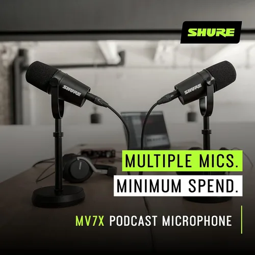 Vista 6 de Shure MV7X XLR - Micrófono dinámico de calidad profesional para podcasting y grabación vocal, tecnología de aislamiento de voz, construcción