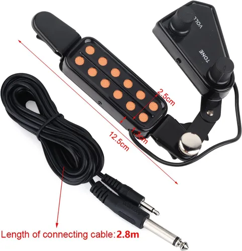 Vista 3 de Pastilla de guitarra eléctrica de volumen ajustable transductor con accesorios para guitarra acústica