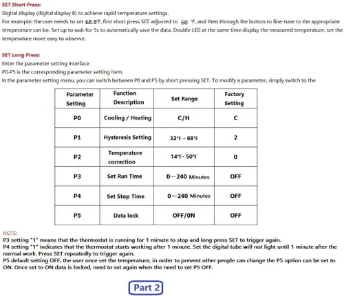 Vista 4 de Módulo de termostato digital de 12 V CC de -58 ℉ a 257 ℉ Fahrenheit, pantalla de temperatura controlador de temperatura con relé de 20 A, sonda