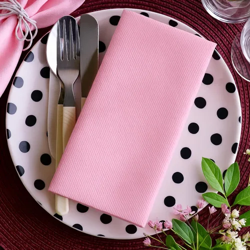 Vista 2 de Servilletas de papel rosa bebé Tela desechable de lino como servilletas de cena Toallas de mano Toallas de mano Servilletas de papel suaves