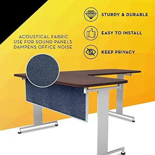 Vista 3 de OBEX Escritorio acústico modesto montado en la mesa, panel de privacidad y absorción de sonido para cubículos de oficina, 12 x 42 pulgadas, grafito