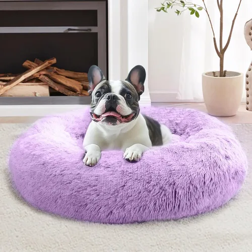 Vista 30 de JOLLYVOGUE Cama Calmante para Perros Pequeños - Cama para Perros Pequeños en Forma de Dona Lavable de 23 Pulgadas para Gatitos y Cachorros, Camas