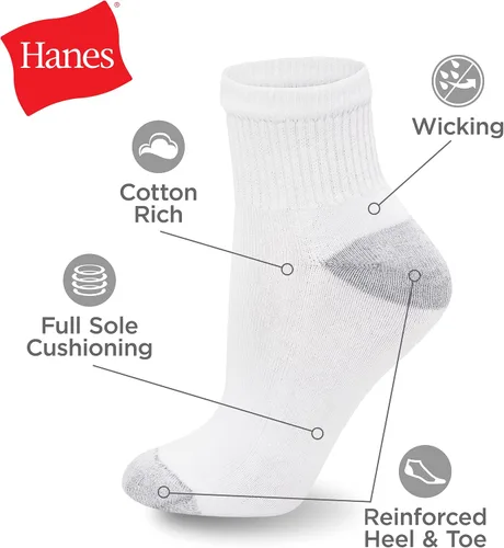 Vista 8 de Hanes Women's Value, Ankle Soft Moisture-Wicking Socks, Available in 10 and 14-Packs