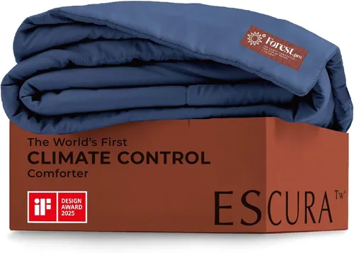 ESCURA Tw® Edredón de control climático, tamaño individual/individual XL, diseño hipoalergénico, transpirable y ligero de bambú con alternativa al