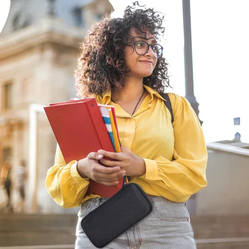 Vista 8 de Khanka Funda Stroage para Texas Instruments TI - 84 Python/TI-83 Plus/TI-84 Plus/TI-84 Plus CE Calculadora gráfica a color, solo funda (negro)