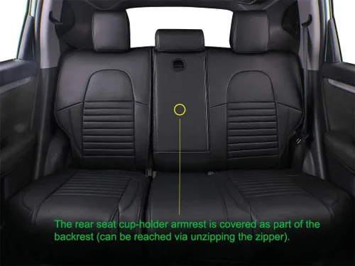 Vista 4 de EKR Fundas de asiento CRV de ajuste personalizado para Honda CRV 2015 2016 Juego completo de funda de asiento para SUV, protectores de asiento