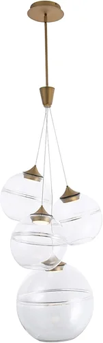 WAC Lighting dweLED, Bistro LED 4 lámparas de araña 3000K en latón envejecido