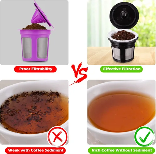 Vista 3 de Filtros de café de papel desechables, filtros de papel K Cup para tazas reutilizables, cápsulas de café K-Cup, se adaptan a todas las marcas