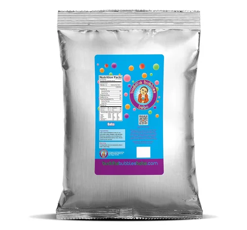 Vista 2 de Buddha Bubbles Boba - Perlas de boba de tapioca real prémium de cocción rápida color negro (azúcar moreno) (1 kilo / 2.2 libras)