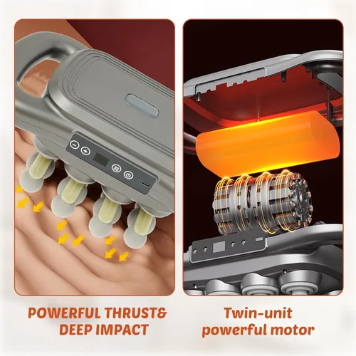 Vista 6 de Pistola de masaje de 24 cabezas de tejido profundo, pistola de masaje de múltiples cabezales con 3 modos y 30 intensidades, empuje de 88.2 lbs