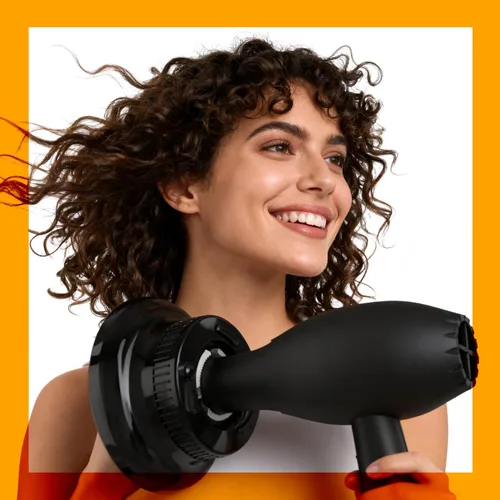 Vista 4 de Difusor de cabello, difusor universal para cabello rizado, difusor de secador de pelo para secar y dar volumen, difusor de cabello para cabello Negro