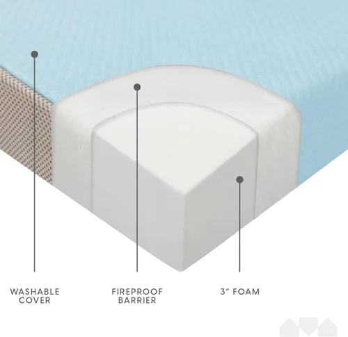 Vista 3 de Milliard Estera para los niños pequeños, colchón de espuma plegable con cubierta removible suave, espuma de alta densidad, (24 x 57 x 3 pulgadas).