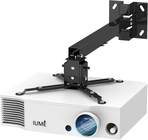 IUM - Soporte de techo para proyector, soporte universal para proyector negro, soporte extensible para montaje en pared, para la mayoría de los