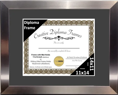 Vista 34 de Creative Picture Frames Carnegie - Marco de diploma de acero inoxidable con acabado de acero inoxidable de 6 x 8 pulgadas con caballete de vidrio