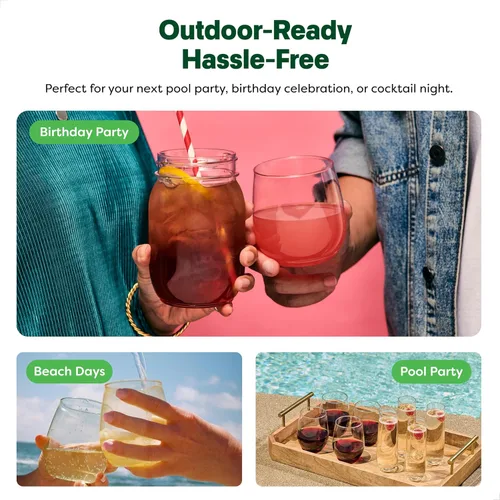 Vista 7 de TOSSWARE flauta de vidrio de champaña y el catado de 6 oz – Juego de 48 – sin BPA sofisticadas, reciclables/desechables de plástico inastillable