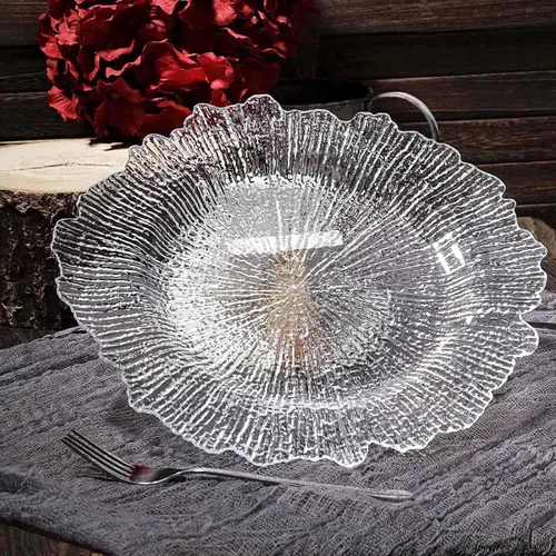 Vista 47 de Efavormart - Paquete de 6 platos de carga redondos de plástico morado de 13 pulgadas, con borde con volantes, para bodas, eventos
