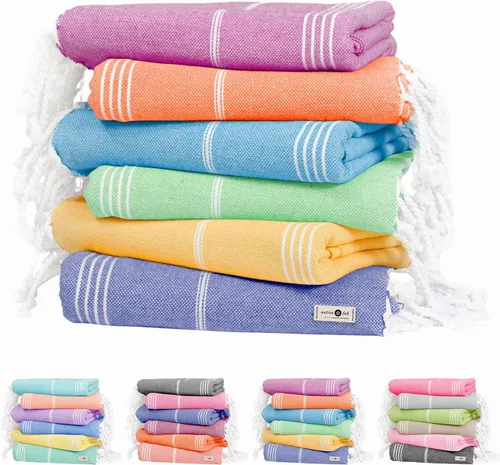 Vista 11 de Native Fab Toallas de playa de gran tamaño, paquete de 2, 40 x 71 pulgadas, 100% algodón, ligeras, suaves, de secado rápido, absorbentes, sin arena