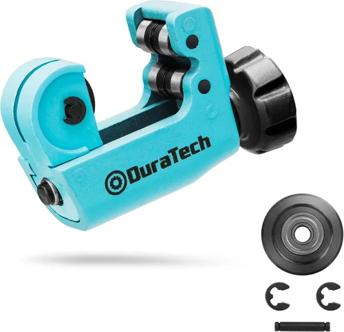 DURATECH Mini cortador de tubos, para diámetro exterior: 1/8"-3/4"(3-19MM), cortador compacto de tubos de cobre, aluminio, latón y plástico, rueda