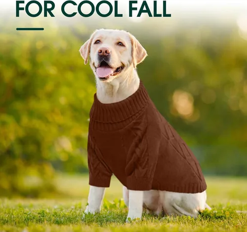 Vista 5 de Kuoser Suéter para perro pequeño, suéteres para perros pequeños, ropa de invierno para perros pequeños, niños y niñas, suéter de punto para perros