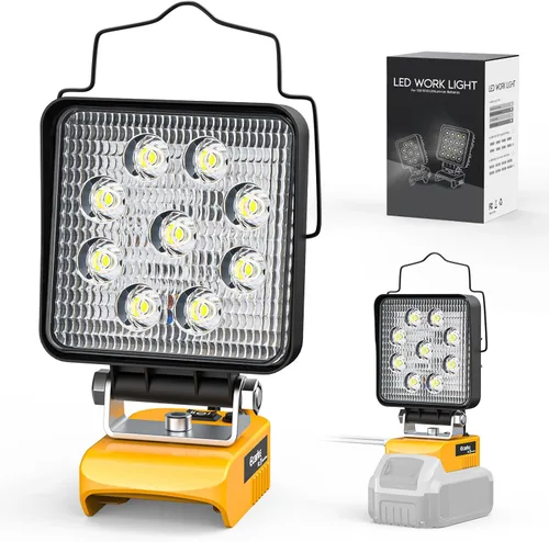 Vista 13 de Ecarke Luz de trabajo LED inalámbrica de 20 V compatible con baterías DeWALT: linterna de 70 W 7000LM con protección de bajo voltaje, luz