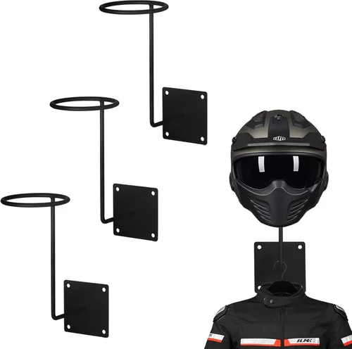 Vista 5 de ILM Soporte para Casco con Gancho y Perchero Soporte para Casco Montaje en Pared Perchero para Chaqueta Accesorios para Motocicleta