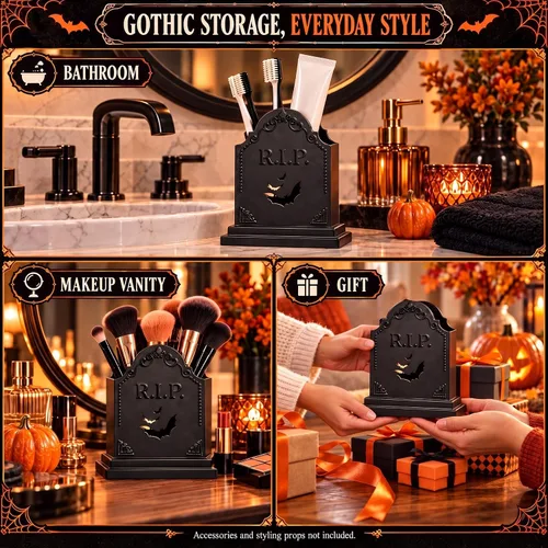 Vista 6 de Soporte para utensilios de Halloween, soporte para cepillos de dientes