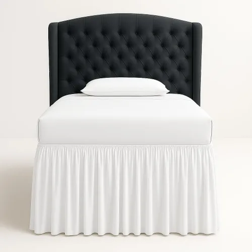 Vista 27 de Falda de cama Cottingon Twin de 12 pulgadas de caída con esquinas divididas, 100% microfibra suave y elegante, volante antipolvo con plataforma