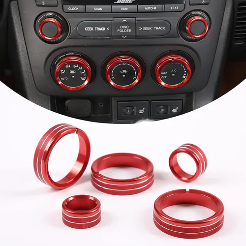 Vista 7 de Anillo decorativo de aleación de aluminio para automóvil, control central, control de volumen de aire acondicionado, anillo de montaje a presión