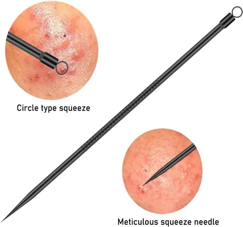 Vista 4 de Kit de herramientas para eliminar espinillas, 4 piezas, herramienta extractor de espinillas para nariz y cara, juego de herramientas de eliminación