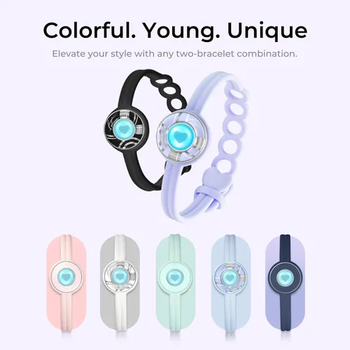 Vista 4 de totwoo Pulseras táctiles de larga distancia para parejas, colección de caramelos, vibración e iluminación para el amor, par de pulseras