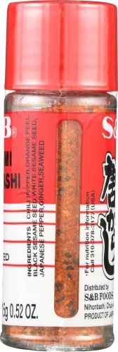 Vista 4 de S&B Nanami (shichimi) Togarashi Surtido de chile de 0.52 onzas