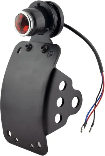 Motocicleta 19mm (3/4") Montaje lateral trasero Luz trasera integrada Soporte de placa de matrícula para Harley Sportsters Bobber Chopper
