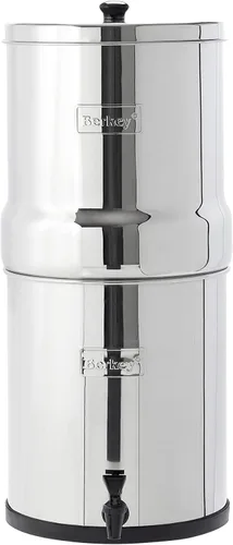 Big Berkey Sistema de Filtro de Agua de Acero Inoxidable Alimentado por Gravedad para Encimera de 2.25 Galones con 2 Auténticos Filtros Black Berkey